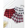 imageMilumia Girls 3 Pieces Casual Plaid Print Elastic Waist Comfy Summer Fall ShortsMulticolor