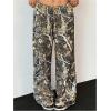 imageMilumia Girls Camo Print Wide Straight Leg Trousers Elastic Waist Track PantsGreen