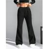 imageMilumia Girls Flared Leg Sweatpants High Waist Fleece Lined Athletic Yoga Jogger PantsBlack