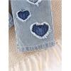 imageMilumia Girls Heart Pattern Elastic Waisted Denim Pants Straight Leg Casual JeansBlue