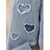 imageMilumia Girls Heart Pattern Elastic Waisted Denim Pants Straight Leg Casual JeansBlue