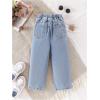 imageMilumia Girls Heart Pattern Elastic Waisted Denim Pants Straight Leg Casual JeansBlue