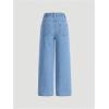 imageMilumia Girls Heart Print Elastic Waist Denim Jeans Straight Leg Cute Long Pant