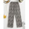imageMilumia Girls Leopard Print Wide Leg Elastic Waisted Casual Boxer Long PantsMulticolor