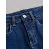 imageMilumia Girls Raw Hem Stretchy Flare Jeans Bell Bottom Denim Long Pants with PocketDeep Blue