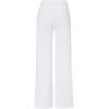 imageMilumia Girls Raw Hem Stretchy Flare Jeans Bell Bottom Denim Long Pants with PocketWhite