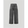 imageMilumia Girls Ripped Bell Bottom Jeans Wide Leg High Waist Denim Pants with PocketsBlack