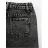 imageMilumia Girls Ripped Bell Bottom Jeans Wide Leg High Waist Denim Pants with PocketsBlack