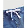 imageMilumia Girls Ripped Raw Trim Denim Shorts Cutout High Waist Stretchy Short JeansDrawstring Light Wash