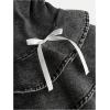 imageMilumia Girls Ruched Denim Tube Dress Bow Knot Tiered Layered Short DressesBlack
