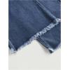 imageMilumia Girls Straight Wide Leg Baggy Jeans Raw Hem Denim Drawstring Paperbag PantsDeep Blue