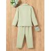 imageMilumia Girls Two Piece Outfit Button Open Front Blazer and Pants SetGreen