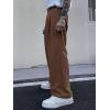 imageMilumia Mens High Waisted Wide Leg Pants Zipper Fly Loose Casual TrousersChocolate Brown