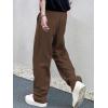 imageMilumia Mens High Waisted Wide Leg Pants Zipper Fly Loose Casual TrousersChocolate Brown