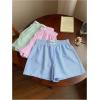 imageMilumia Women 3 Pack Striped Boxer Shorts High Waist Wide Leg Sleep ShortsBlue Pink Green