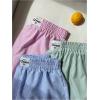imageMilumia Women 3 Pack Striped Boxer Shorts High Waist Wide Leg Sleep ShortsBlue Pink Green