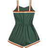imageMilumia Women Casual Rainbow Stripe Print Cami Romper Knot High Waist Sport JumpsuitDark Green