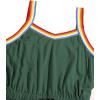 imageMilumia Women Casual Rainbow Stripe Print Cami Romper Knot High Waist Sport JumpsuitDark Green