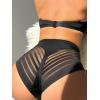 imageMilumia Women High Waist Mesh Sexy Panties Seamless Cheeky UnderwearBlack