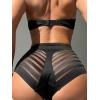 imageMilumia Women High Waist Mesh Sexy Panties Seamless Cheeky UnderwearBlack