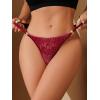 imageMilumia Women Lace Cheeky Sexy GString Thong Low Rise PantiesBurgundy