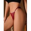 imageMilumia Women Lace Cheeky Sexy GString Thong Low Rise PantiesBurgundy