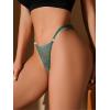 imageMilumia Women Lace Cheeky Sexy GString Thong Low Rise PantiesGreen