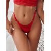 imageMilumia Women Lace Sexy Thongs Panties GString Cheeky Underwear Briefs