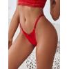 imageMilumia Women Lace Sexy Thongs Panties GString Cheeky Underwear Briefs
