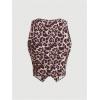 imageMilumia Women Leopard Print Vest V Neck Button Down Sleeveless Blazer Waistcoat