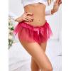 imageMilumia Women Sexy Mesh Panty Ruffle Trim Bow G String Thongs Low Waist Underwear BriefsHot Pink