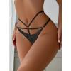 imageMilumia Women Sexy Panties Criss Cross Cut Out Lace Underwear Cheeky Briefs Strappy Bikini HipstersBlack