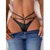 imageMilumia Women Sexy Panties Criss Cross Cut Out Lace Underwear Cheeky Briefs Strappy Bikini HipstersBlack