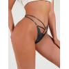 imageMilumia Women Sexy Panties Criss Cross Cut Out Lace Underwear Cheeky Briefs Strappy Bikini HipstersBlack