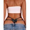 imageMilumia Women Sexy Panties Criss Cross Cut Out Lace Underwear Cheeky Briefs Strappy Bikini HipstersBlack