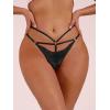 imageMilumia Women Sexy Panties Criss Cross Cut Out Lace Underwear Cheeky Briefs Strappy Bikini HipstersBlack