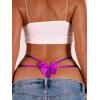 imageMilumia Women Sexy Panties Criss Cross Cut Out Lace Underwear Cheeky Briefs Strappy Bikini HipstersPurple