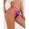 imageMilumia Women Sexy Panties Criss Cross Cut Out Lace Underwear Cheeky Briefs Strappy Bikini HipstersPurple