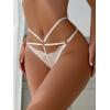imageMilumia Women Sexy Panties Criss Cross Cut Out Lace Underwear Cheeky Briefs Strappy Bikini HipstersWhite
