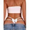 imageMilumia Women Sexy Panties Criss Cross Cut Out Lace Underwear Cheeky Briefs Strappy Bikini HipstersWhite