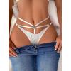 imageMilumia Women Sexy Panties Criss Cross Cut Out Lace Underwear Cheeky Briefs Strappy Bikini HipstersWhite