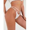 imageMilumia Women Sexy Panties Criss Cross Cut Out Lace Underwear Cheeky Briefs Strappy Bikini HipstersWhite