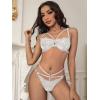 imageMilumia Women Sexy Panties Criss Cross Cut Out Lace Underwear Cheeky Briefs Strappy Bikini HipstersWhite