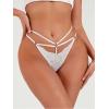 imageMilumia Women Sexy Panties Criss Cross Cut Out Lace Underwear Cheeky Briefs Strappy Bikini HipstersWhite