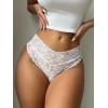 imageMilumia Women Sexy Panties Floral Lace Underwear Cut Out Scallop Trim Panty Mid Rise Brief BikinisWhite