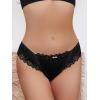 imageMilumia Women V Cut Bow Knot Lace Sexy Panties Romantic Cheeky Lingerie Underwear BriefsBlack