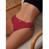imageMilumia Women V Cut Bow Knot Lace Sexy Panties Romantic Cheeky Lingerie Underwear BriefsBurgundy