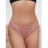 imageMilumia Women V Cut Bow Knot Lace Sexy Panties Romantic Cheeky Lingerie Underwear BriefsDusty Pink