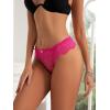 imageMilumia Women V Cut Bow Knot Lace Sexy Panties Romantic Cheeky Lingerie Underwear BriefsRose Pink