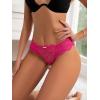 imageMilumia Women V Cut Bow Knot Lace Sexy Panties Romantic Cheeky Lingerie Underwear BriefsRose Pink